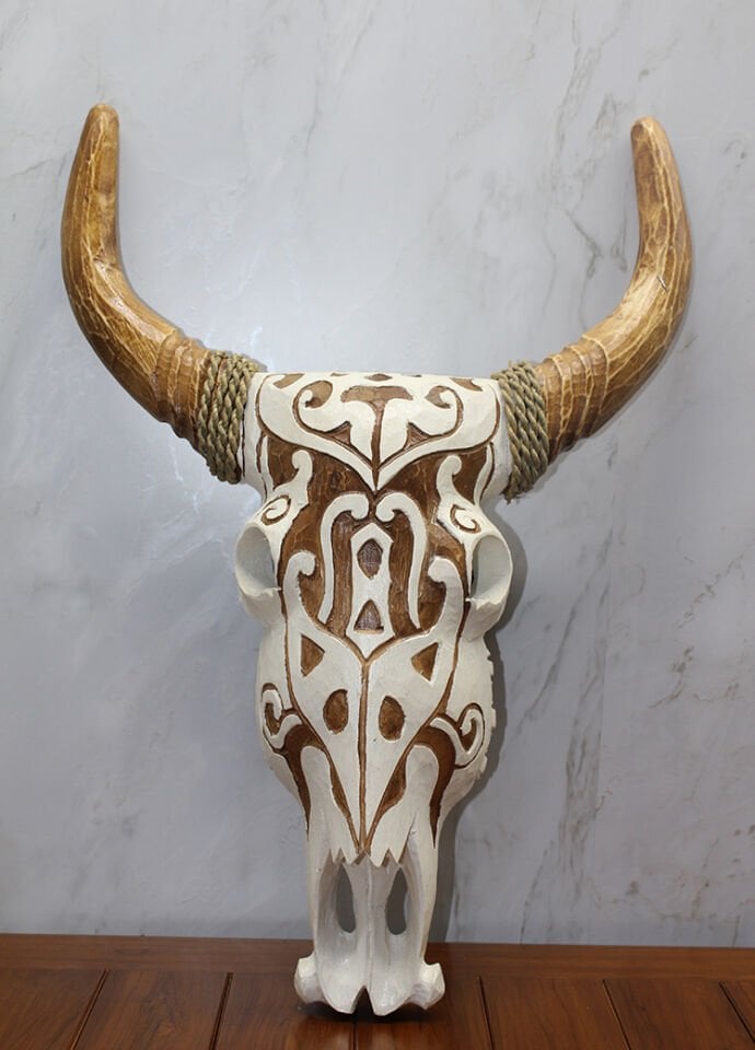 Ahşap Duvara Asmalı Bufalo Kafası Şık Tasarımlı Fonksiyonel Ürün