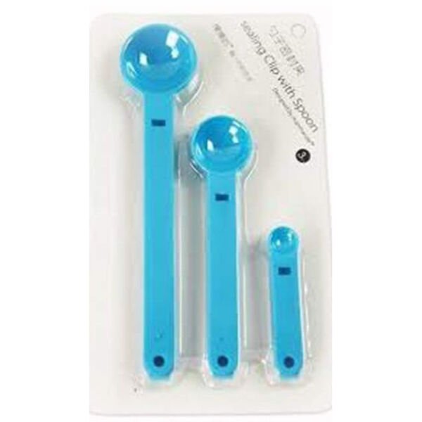 Ölçme Kaşıklı Poşet Klipsi 3'lü Paket Şık Tasarımlı Fonksiyonel Ürün