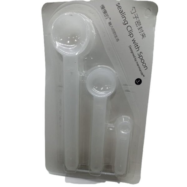 Ölçme Kaşıklı Poşet Klipsi 3'lü Paket Şık Tasarımlı Fonksiyonel Ürün