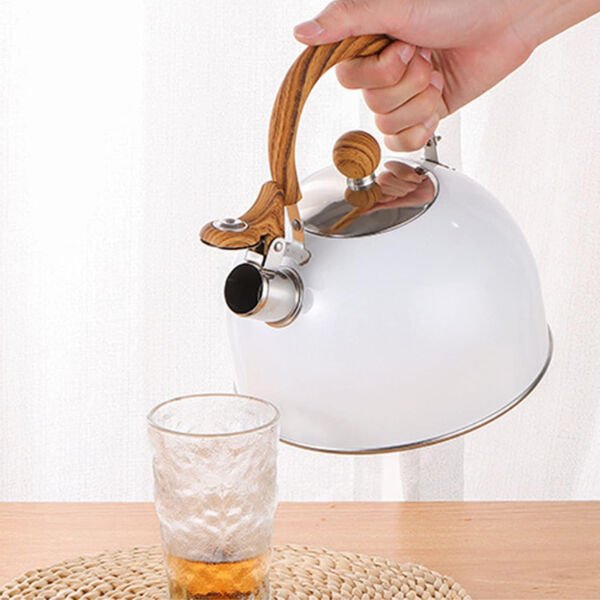 Paslanmaz Çelik Demlik Beyaz Renk Şık Tasarımlı Fonksiyonel Ürün