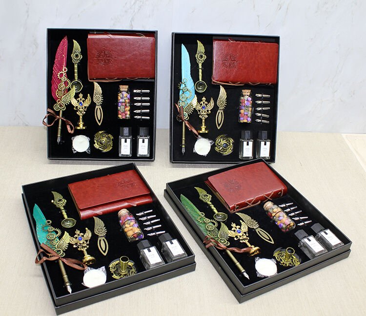 Deri Defterli Divit Hokka Ve Mühür Seti Model 1 Çok Fonksiyonel Ürün