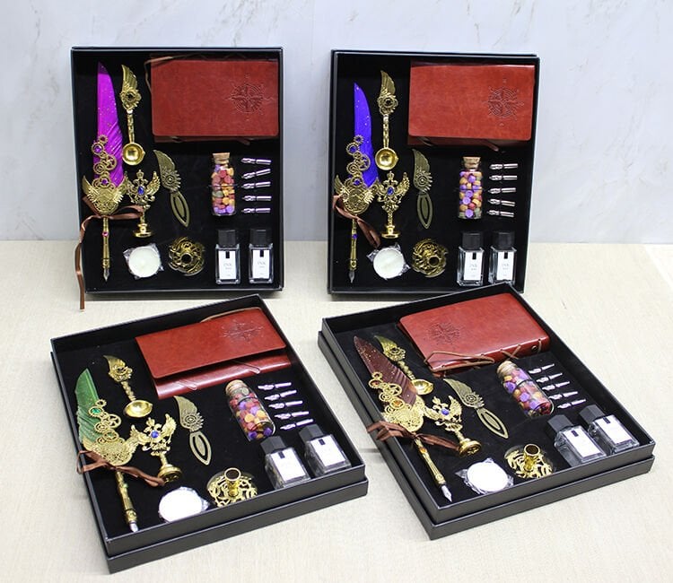 Deri Defterli Divit Hokka Ve Mühür Seti Model 2 Çok Fonksiyonel Ürün