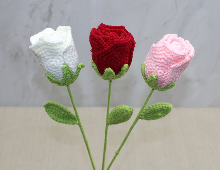 El Örgüsü Tekli Gül Gonca Çok Fonksiyonel Ürün