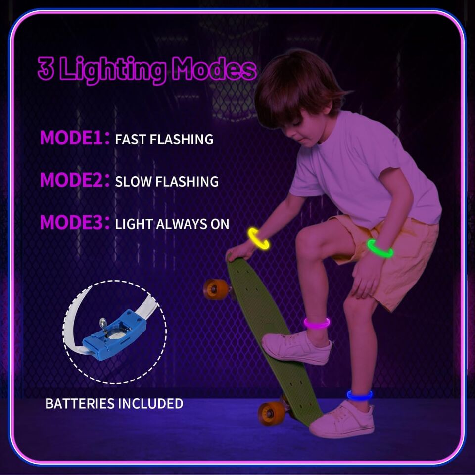 Festival & Parti LED Bileklik 3 Farklı Mod Işıklı 1 Adet Şık Tasarımlı Fonksiyonel Ürün