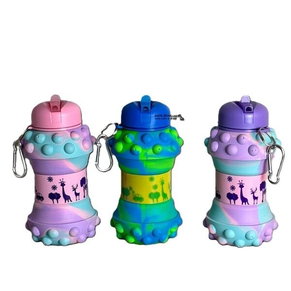 Pop-It Detaylı Akordiyon Su Şişesi Şık Tasarımlı Fonksiyonel Ürün