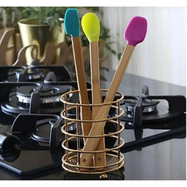 Silikon Uçlu Isıya Dayanıklı Bambu Spatula 3'lü Set Şık Tasarımlı Fonksiyonel Ürün