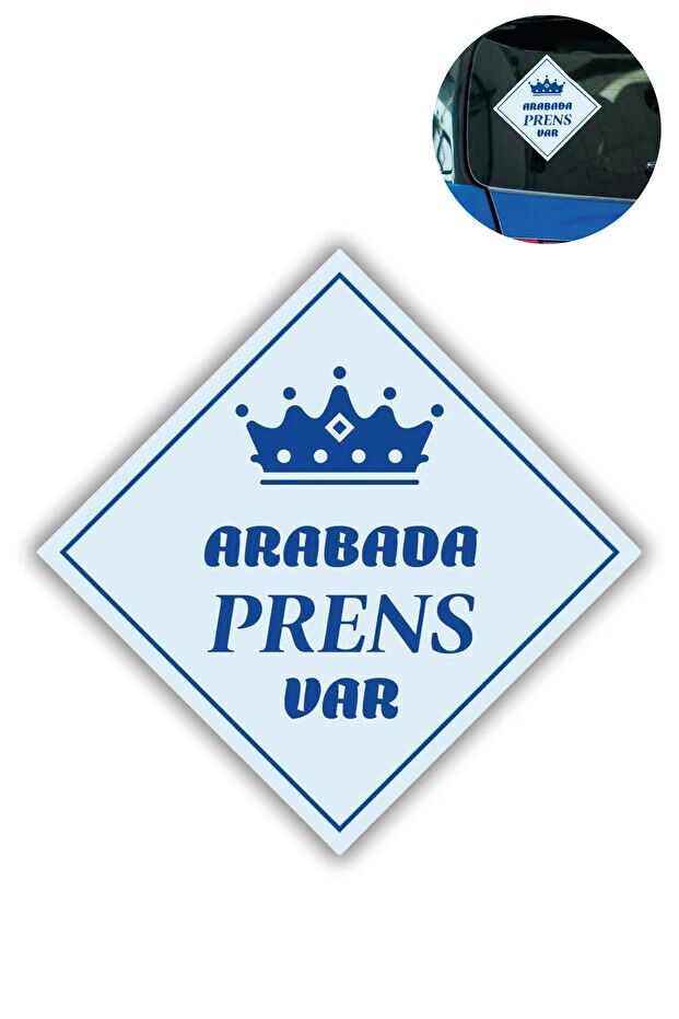 "ARABADA PRENS VAR" Stickerı – 10x10 Cm Araba Camı Uyarı Etiketi Çok Fonksiyonel Ürün