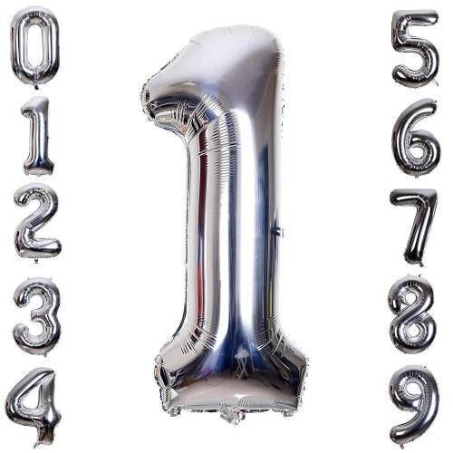 Gümüş Rengi Folyo Rakam Balon 1 Metre Şık Tasarımlı Fonksiyonel Ürün