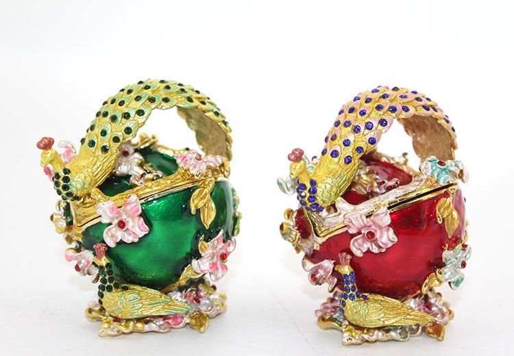 Swarovski Taşlı Tavuskuşu Kutu Şık Tasarımlı Fonksiyonel Ürün