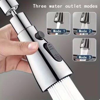 Metalik Musluk Başlığı 3 Fonksiyon Şık Tasarımlı Fonksiyonel Ürün