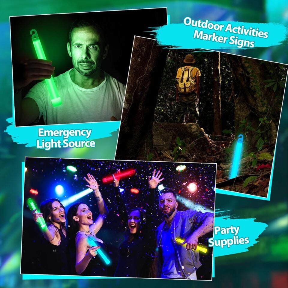 Karanlıkta Yanan Asılabilir ip Aparatlı Glow Stick Lamba Seti 15cm Şık Tasarımlı Fonksiyonel Ürün