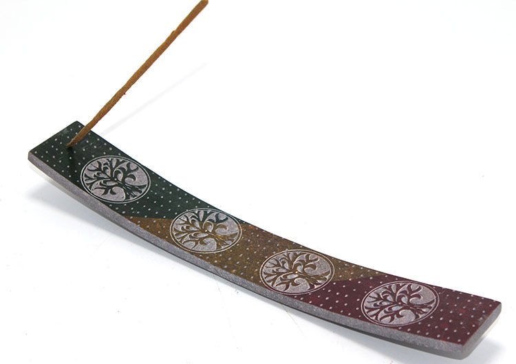 Obsidian Taşı Hayat Ağacı Tasarımlı Kayık Tütsülük Şık Tasarımlı Fonksiyonel Ürün