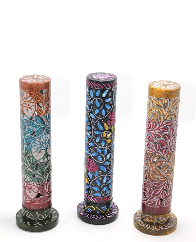 Obsidian Taşı İşlemeli Kule Tütsülük Model 1 Şık Tasarımlı Fonksiyonel Ürün