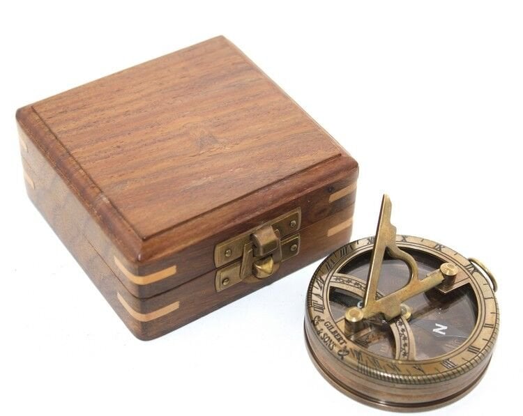 Ahşap Kutulu Pusula Model 7 Şık Tasarımlı Fonksiyonel Ürün