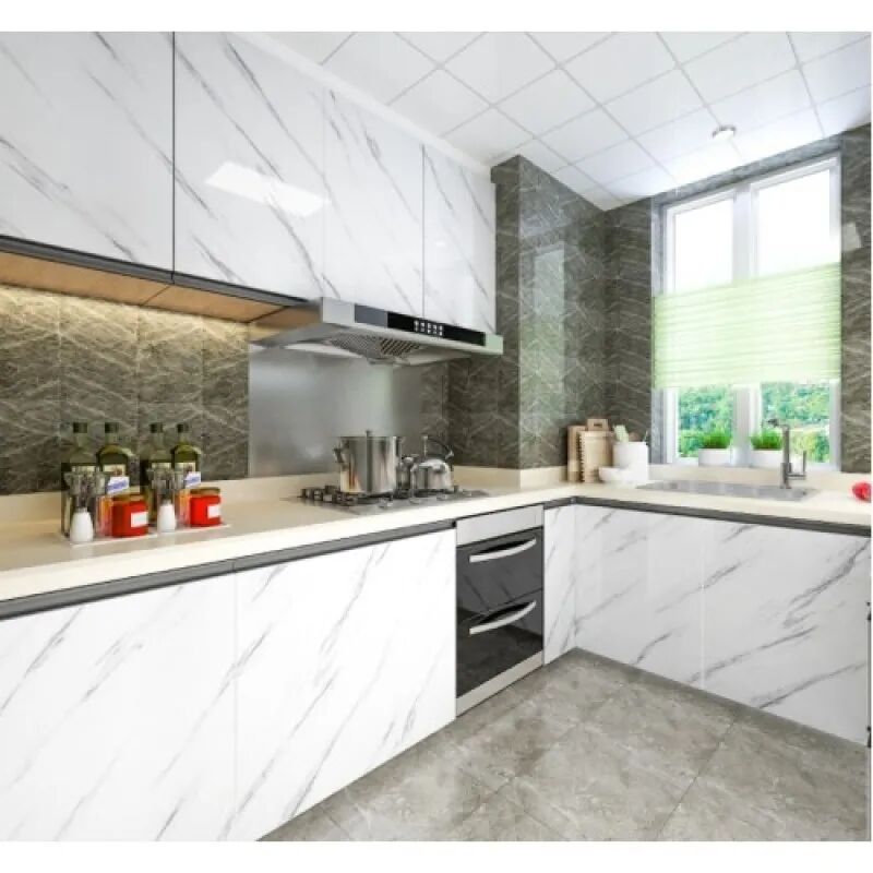 Mermer Desenli Yapışkanlı Tezgah Folyosu 5 mt. Şık Tasarımlı Fonksiyonel Ürün