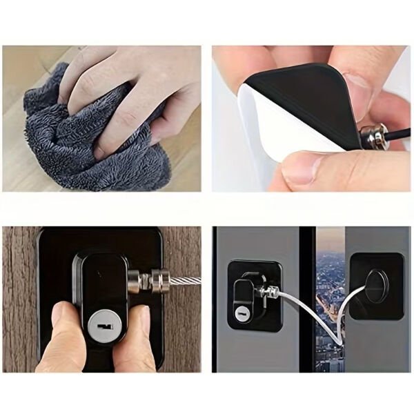 Siyah Plaka Halatlı Emniyet Kilidi Çok Fonksiyonel Ürün