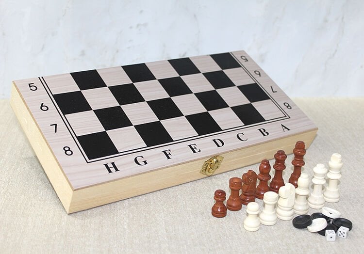 Ahşap Kutulu Satranç Tavla Seti Model 2 Şık Tasarımlı Fonksiyonel Ürün