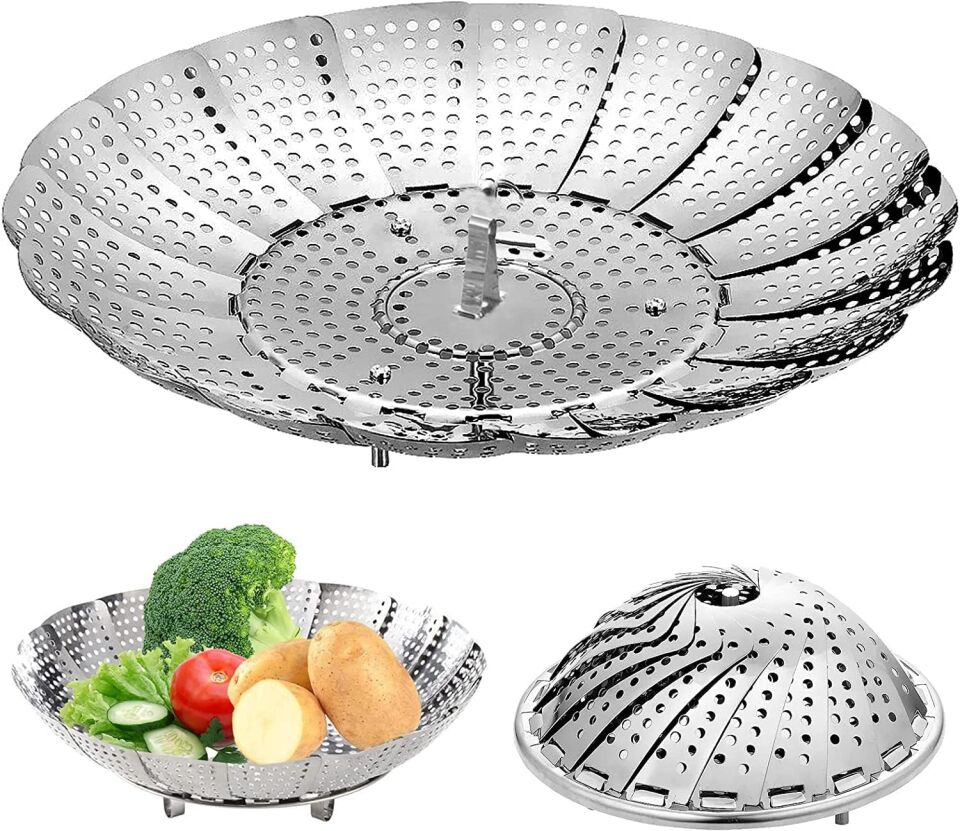 Paslanmaz Çelik Buharda Pişirme Sepeti Şık Tasarımlı Fonksiyonel Ürün