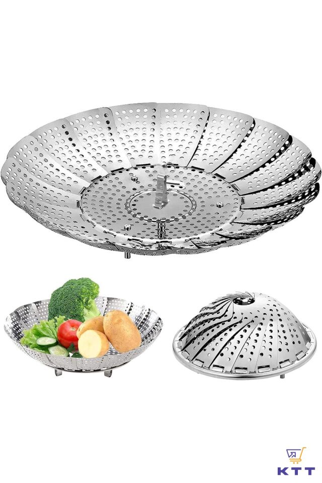 Paslanmaz Çelik Buharda Pişirme Sepeti Şık Tasarımlı Fonksiyonel Ürün