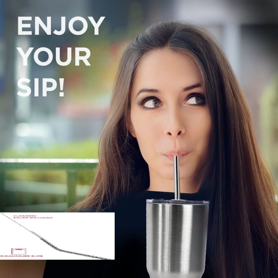 Paslanmaz Çelik Pipet Seti 5 Parça Şık Tasarımlı Fonksiyonel Ürün