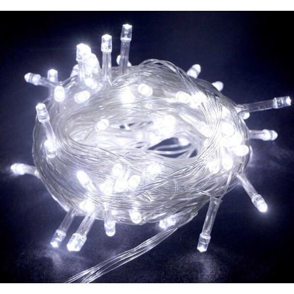 10m 100 Led Boncuk Lamba Beyaz Işık Şeffaf Kablo Çok Fonksiyonel Ürün