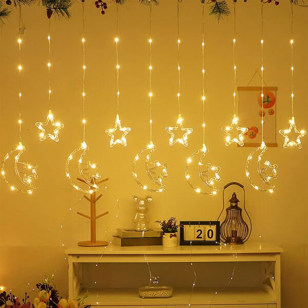 Ay Yıldız Perde Led 10 Saçaklı Çok Fonksiyonel Ürün