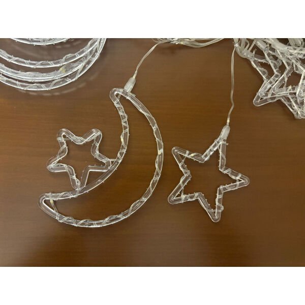 Ay Yıldız Perde Led 10 Saçaklı Çok Fonksiyonel Ürün