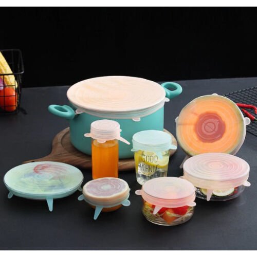 Silikon Yemek Saklama Kapak Seti 6 Adet Şık Tasarımlı Fonksiyonel Ürün