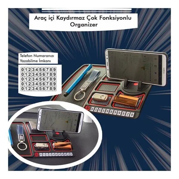 Çok Fonksiyonlu Araç İçi Telefon Tutucu Şık Tasarımlı Fonksiyonel Ürün