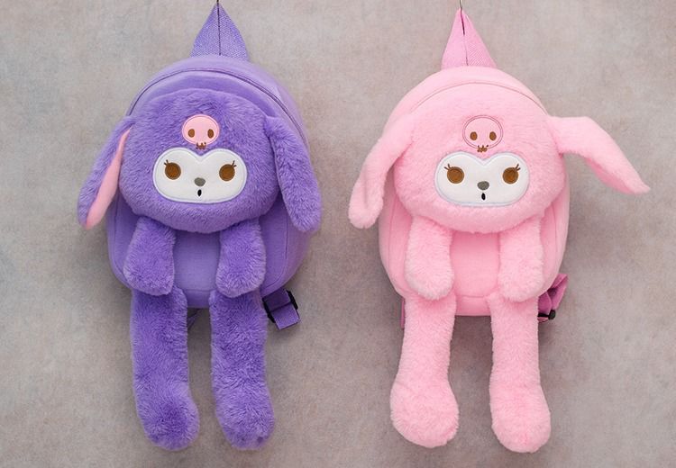 Peluş Işıklı Oynar Kulaklı Kuromi Sırt Çantası Çok Fonksiyonel Ürün