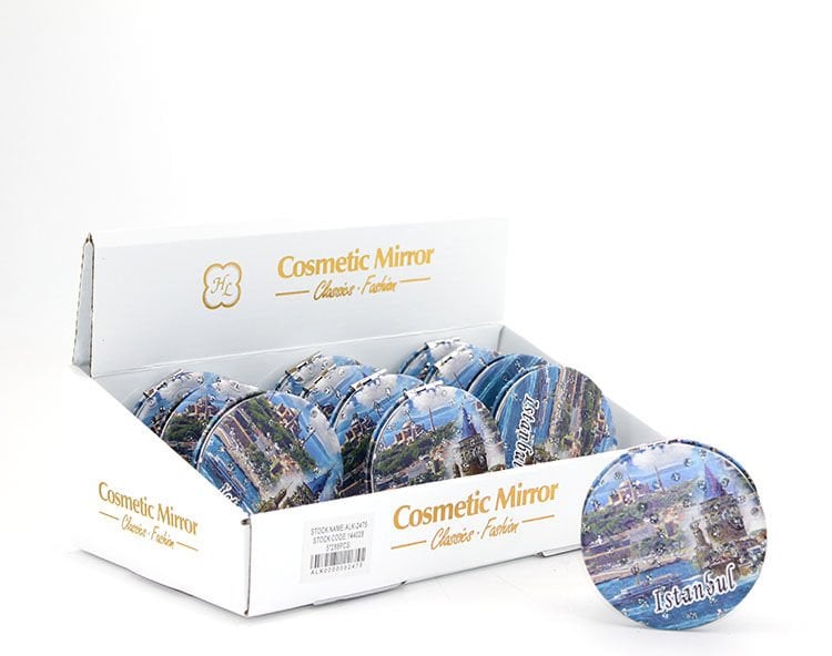 Taşlı İstanbul Tasarımı El Aynası İnce Model 1 Şık Tasarımlı Fonksiyonel Ürün