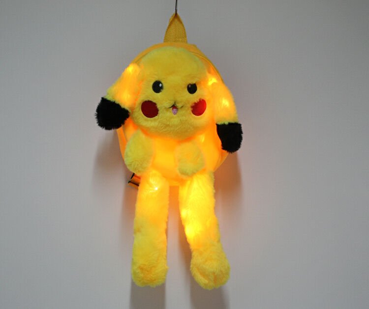 Peluş Işıklı Oynar Kulaklı Pikachu Sırt Çantası Çok Fonksiyonel Ürün