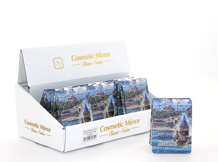 Taşlı İstanbul Tasarımı El Aynası İnce Model 10 Şık Tasarımlı Fonksiyonel Ürün