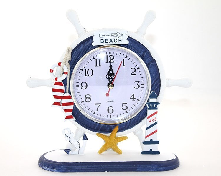 Ahşap Marin Dümenli Saat Model 3 Şık Tasarımlı Fonksiyonel Ürün