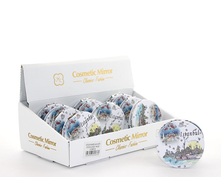 Taşlı İstanbul Tasarımı El Aynası İnce Model 12 Şık Tasarımlı Fonksiyonel Ürün