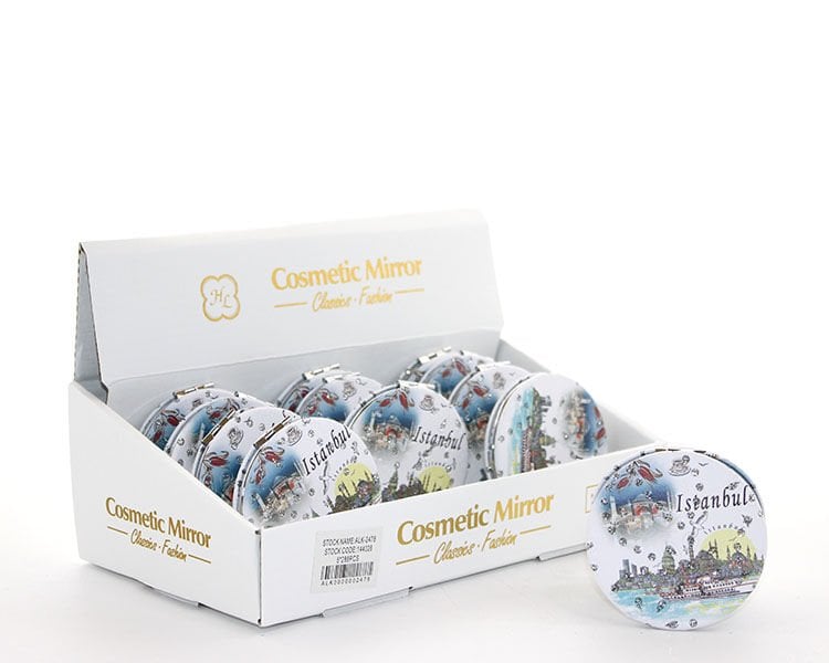 Taşlı İstanbul Tasarımı El Aynası İnce Model 12 Şık Tasarımlı Fonksiyonel Ürün