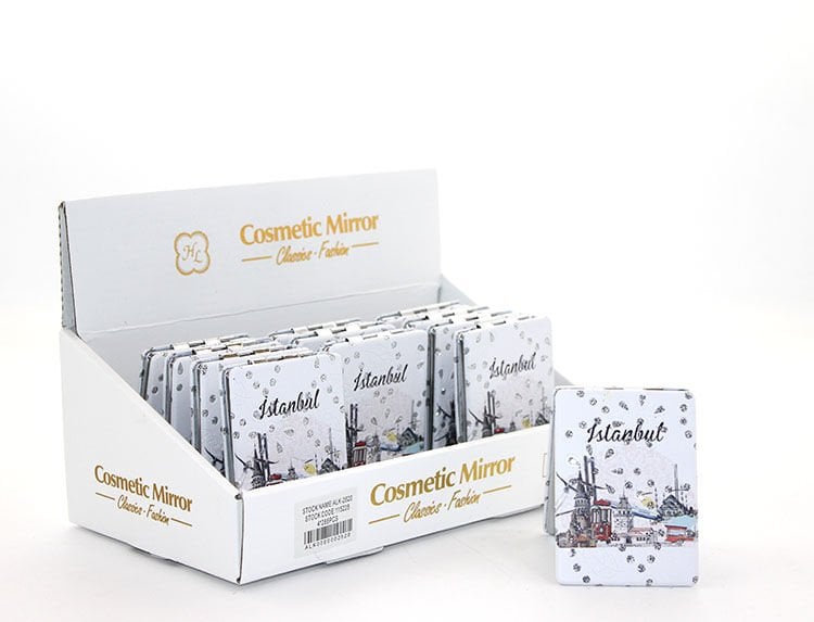 Taşlı İstanbul Tasarımı El Aynası İnce Model 13 Şık Tasarımlı Fonksiyonel Ürün