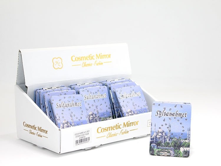 Taşlı İstanbul Tasarımı El Aynası İnce Model 14 Şık Tasarımlı Fonksiyonel Ürün