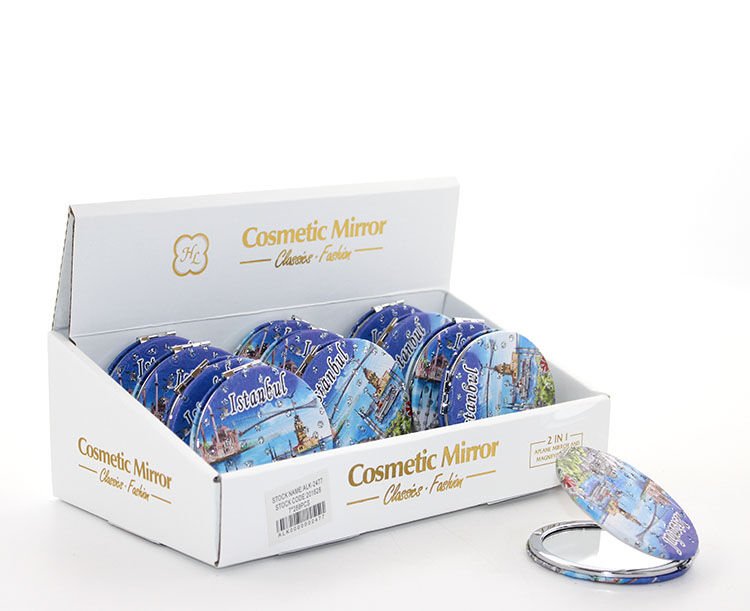 Taşlı İstanbul Tasarımı El Aynası İnce Model 16 Şık Tasarımlı Fonksiyonel Ürün