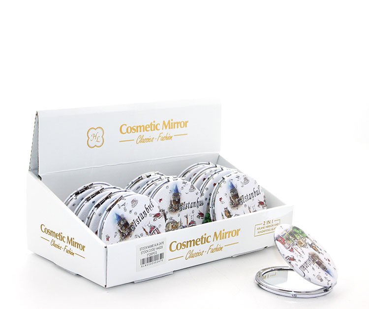 Taşlı İstanbul Tasarımı El Aynası İnce Model 2 Şık Tasarımlı Fonksiyonel Ürün