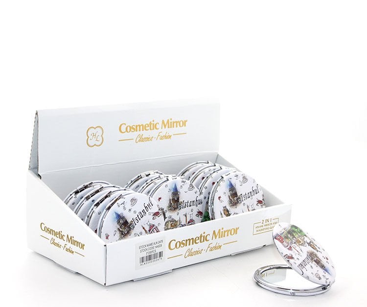 Taşlı İstanbul Tasarımı El Aynası İnce Model 20 Şık Tasarımlı Fonksiyonel Ürün