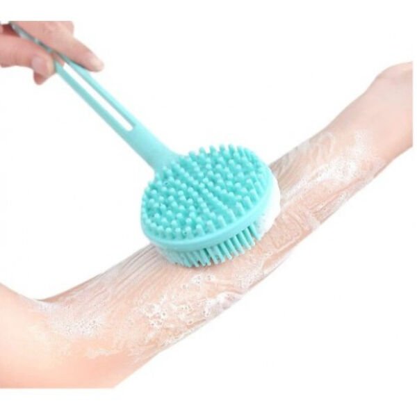 Çift Taraflı Silikon Uzun Saplı Banyo Fırçası Çok Fonksiyonel Ürün
