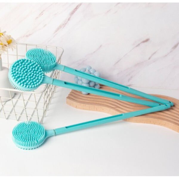 Çift Taraflı Silikon Uzun Saplı Banyo Fırçası Çok Fonksiyonel Ürün