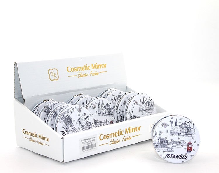 Taşlı İstanbul Tasarımı El Aynası İnce Model 23 Şık Tasarımlı Fonksiyonel Ürün