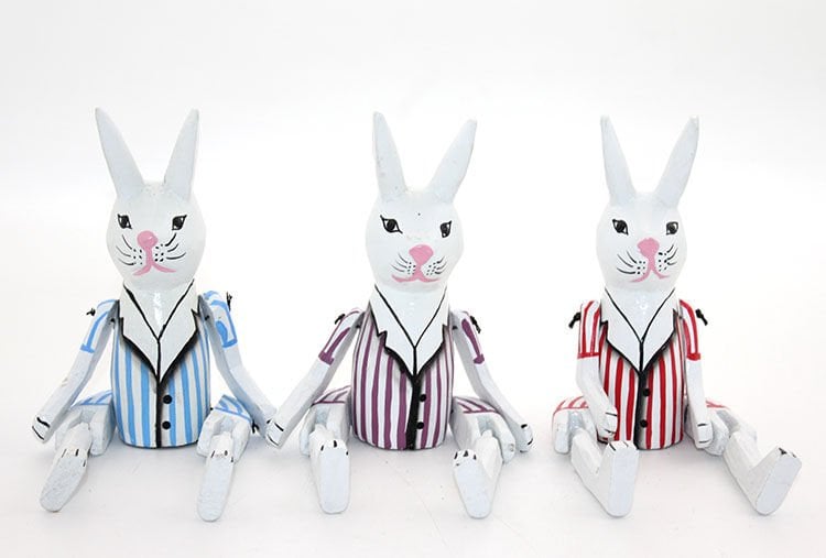 Ahşap Sallanan Tavşan Figürü Şık Tasarımlı Fonksiyonel Ürün