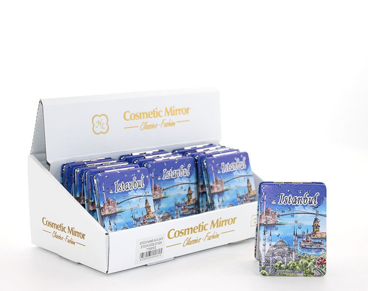 Taşlı İstanbul Tasarımı El Aynası İnce Model 25 Şık Tasarımlı Fonksiyonel Ürün
