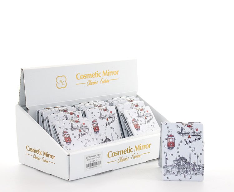 Taşlı İstanbul Tasarımı El Aynası İnce Model 26 Şık Tasarımlı Fonksiyonel Ürün