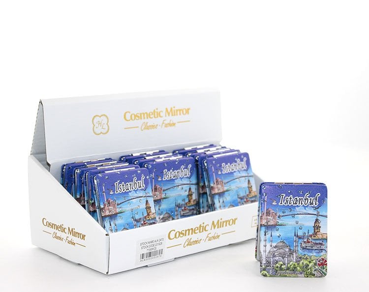 Taşlı İstanbul Tasarımı El Aynası İnce Model 7 Şık Tasarımlı Fonksiyonel Ürün