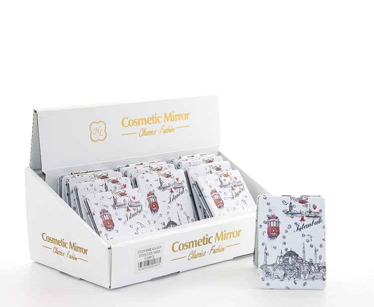 Taşlı İstanbul Tasarımı El Aynası İnce Model 8 Şık Tasarımlı Fonksiyonel Ürün