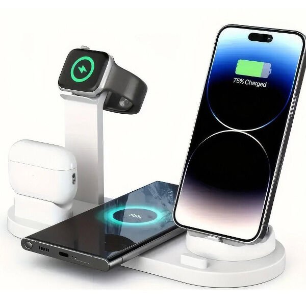 Çok İşlevli Şarj İstasyonu Beyaz Renk Şık Tasarımlı Fonksiyonel Ürün